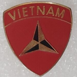 USMC 3rd Marine Div Vietnam Veteran Novelty Hat/Lapel/Brooch Pin, Enamel Metal
